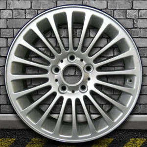 20 Spoke Bright Fine Metallic Silver Full OEM Wheel for 2001-06 BMW 325i - 17x7 - Picture 1 of 3