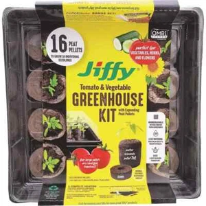 JIFFY 50mm Tray 16 Peat Pellet FAST SEED STARTER KIT FAST FAST SHIP!! SEEDLING   - Picture 1 of 7