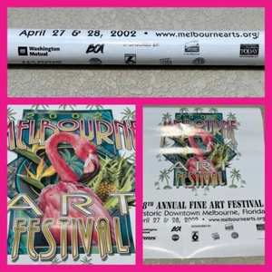 Melbourne Art Festival 2002 Pink Flamingo Authentic Vintage Promo Poster 17 x 22 NEU - Bild 1 von 10