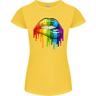 Lgbt Bitten Arc-en-Ciel Lip Gay Pride Jour Femmes Petite Coupe Tshirt