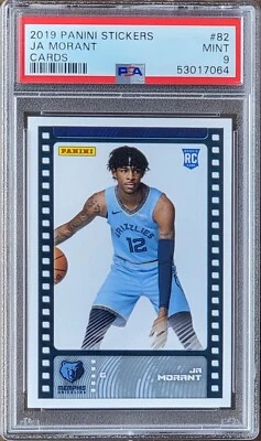2019 SP JA MORANT Panini Stickers Cards PSA 9 Rookie RC #82 Memphis Grizzlies - Image 1 of 3