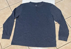 George sweatshirt mens XL crew neck button up long sleeve sweater blue - Picture 1 of 9