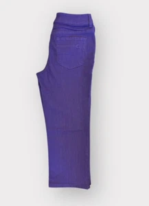 Pantalones capri Chicos para mujer 6 pequeños de sarga púrpura elásticos costeros mínimos clásicos - Imagen 1 de 6