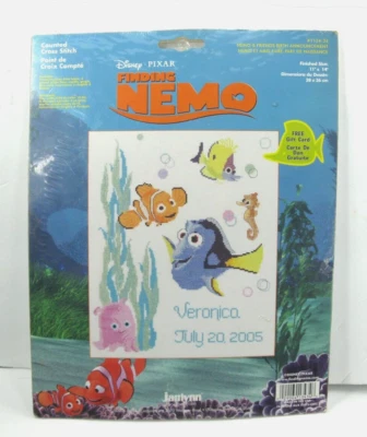 Janlynn Disney Pixar Buscando a Nemo Anuncio de Nacimiento Punto de Cruz Nuevo de Lote Antiguo 1134-34 Foto 1 de 4