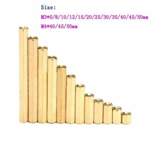 M3 M4 Copper Brass Hex Standoff Female Screw Nut Clearance Spacer Pillar Bi-pass - Picture 1 of 4