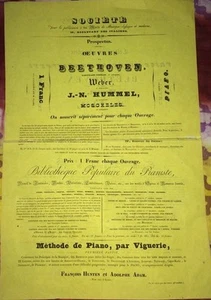 MUSIQUE. PLACARD 1830 :Société Publication À Bon Marché De Musique Classique. - Picture 1 of 2