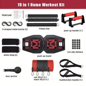 9-in-1 Portable Home Gym Exercise System with Push-Up Board,Resistance Bands Bar - Picture 1 of 18