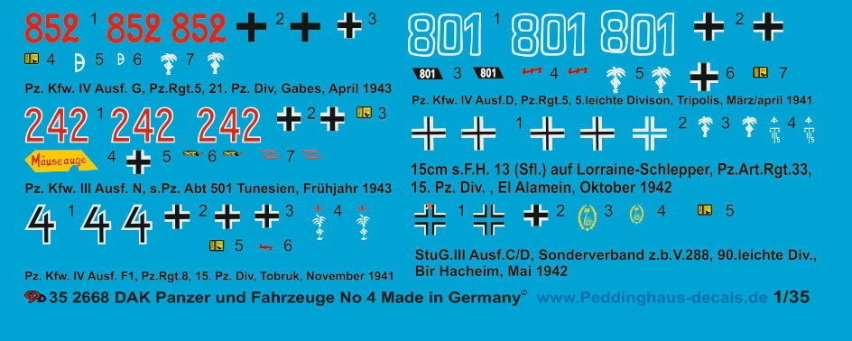 Peddinghaus 2668 1/35 Dak Carro Armato No 4 - Immagine 1 di 1