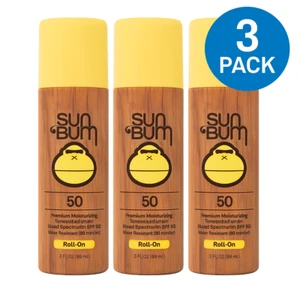 Sun Bum SPF 50 Crema Solare Roll-On 3 oz Confezione da 3 Nuovo - Foto 1 di 1