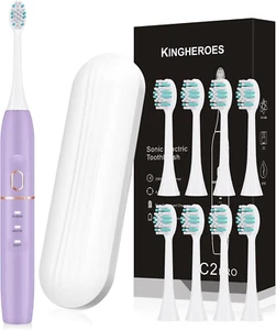 Electric Toothbrush Set, Comes with 8 Brush Heads & Travel Case,4 Modes - Picture 1 of 12