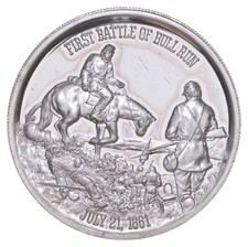 Rare Silver 25.7 Grams History Of The Civil War Round .999 Fine Silver *891