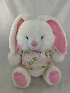 Goffa White Rabbit Plush Bunny 11 Inch Pink Ears Feet Stuffed Animal Toy - Picture 1 of 8