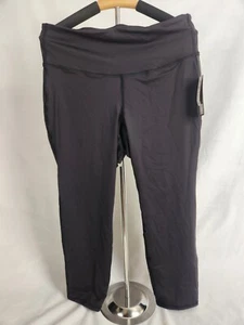 NWT Old Navy Active High Rise Fitted Crop Leggings Women's XL Black Zipper Run - Afbeelding 1 van 10