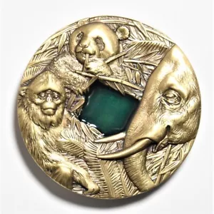 China Shenyang Mint 2019 Home of Life Series Panda Monkey Elephant Brass Medal - Picture 1 of 4
