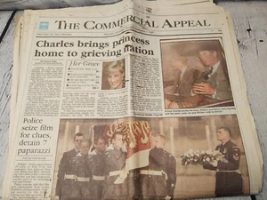 Princess Diana's Death Commemorative 1997 Memphis Newspaper Good Condition - Picture 1 of 7