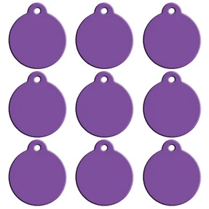 20/100pcs Wholesale Aluminum Dog ID Tags Personalized Round Shape 9 Colors Blank - Picture 1 of 21