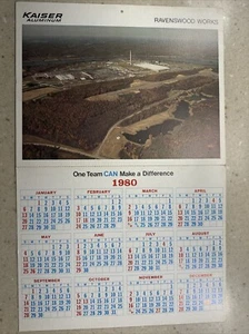 1980 Kaiser Aluminum Ravenswood, West Virginia Advertising Calendar Aerial Photo - Picture 1 of 5