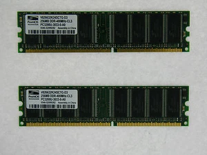 512MB (2X256MB) MEMORY 32X64 PC3200 400MHZ 2.5V NON ECC DDR 184 PIN DIMM - Picture 1 of 1