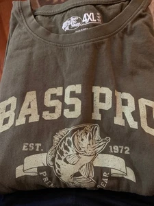 Bass Pro Shop Men's Gray Short Sleeve Graphic Print T-Shirt 4XL 100% Cotton - Picture 1 of 8