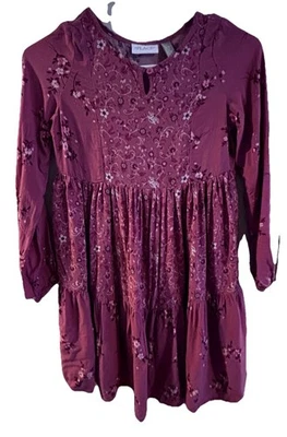 Vestido estampado magenta floral talla 7/8 The Children's Place para niñas Foto 1 de 4