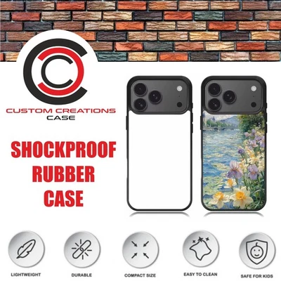 Sublimation Blank Rubber Case Black For iPhone Samsung Oppo Moto Google Phones