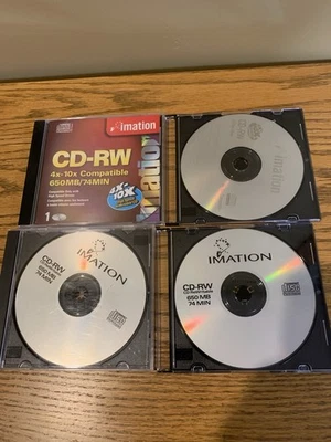 Imation CD-RW CDs with cases 4x-10x (4 with cases) - Image 1 of 3