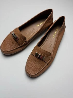Coach FREDRICA Penny Mocasines Mujer’s 10 B Marrón Cuero Planos Zapato Sin Cordones Foto 1 de 4