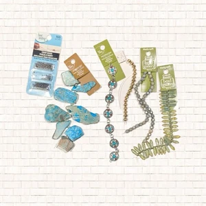 Juego de cuentas y crimps surtidos de Michael’s * vidrio checo turquesa * OBO nuevo - Imagen 1 de 12