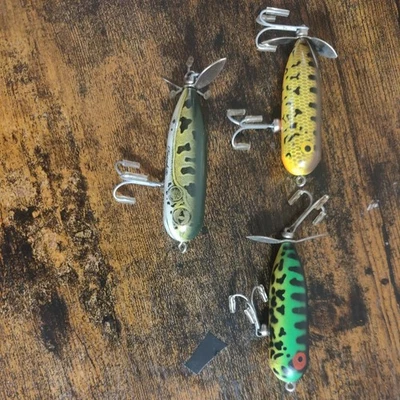 Torpedo bebé Heddon vintage-3 EX estado. 2 1/2 pulg. Foto 1 de 4