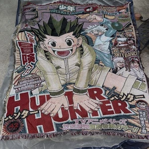 Lot Of 2 Anime Woven Tapestry Hunter x Hunter Throw Blanket Sailor Moon - Picture 1 of 10
