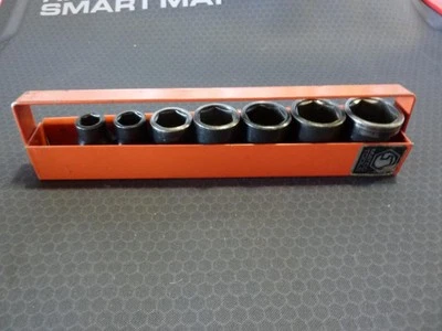 MATCO 7 Pcs 3/8” Drive Shallow Impact SAE Socket Set (Missing 7/16”) w/ Tray - Image 1 of 4