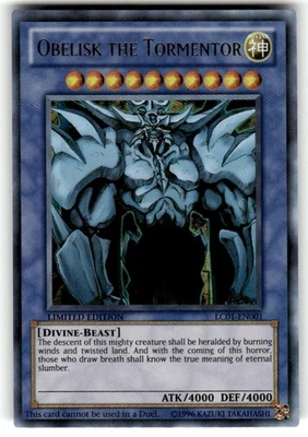 Yu-Gi-Oh! TCG Obelisk The Tormentor Ultra Rare Holo LC01-EN001  1996 OG - Image 1 of 2