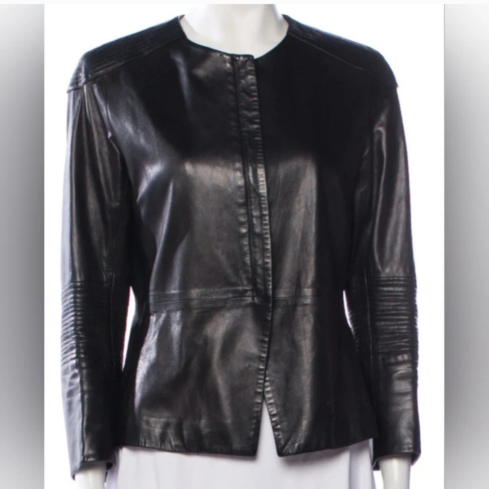 Jaqueta feminina The Row 100% couro de cordeiro tamanho 10 - Imagem 1 de 4