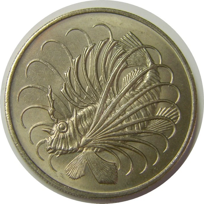 elf Singapore 50 Cents 1976  Lionfish  Fish - Image 1 of 1
