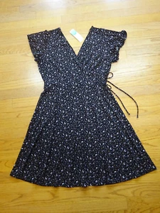 New Kaileigh Kaela V-Neck Faux Wrap Knit Dress Stitch Fix Size L Black - Picture 1 of 9