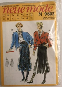 Neue Mode M9803 Vintage 80s Sewing Pattern Ladies’ Skirts Sizes: 10 to 20 - Picture 1 of 4