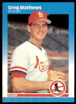 1987 Fleer Greg Mathews Rookie . St. Louis Cardinals #303 - Image 1 of 2