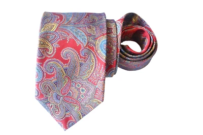 SMITHSONIAN 男式领带红色/PAISLEY 宽度:3.5/8 英寸长:57 — 第 1/3 张图片