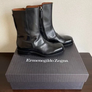 Ermenegildo Zegna Leather Boots Shoes Size US11 EU10 Italy New - Picture 1 of 12