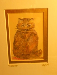 "FAT CAT" von Maggie Latham gerahmter SIGNIERTER Druck - Key West Kitties Serie - Bild 1 von 5