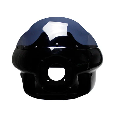 8.0" Black Blue FXRT Fairing Windshield for Harley Dyna Street Fat Bob Low Rider - Imagem 1 de 4