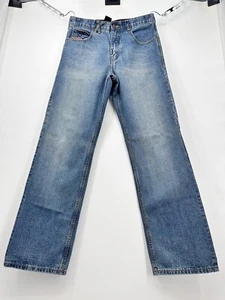 LN Geans by Lng Jeans Mens Embroidered Lion Cotton Blue Medium Wash Size L buggy - Picture 1 of 16