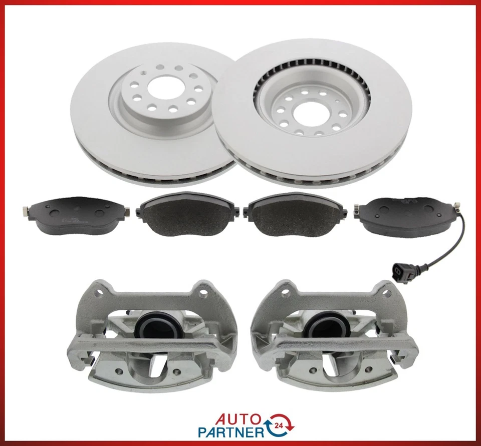 2x Pinza Freno per VW Golf 7 Gti Performance 340mm Dischi Carbonio Pastiglie - Immagine 1 di 1