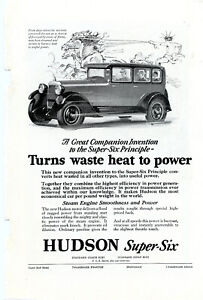 Hudson 1927 Super Six Original Vintage Car Advertisement Steam Engine Smoothness