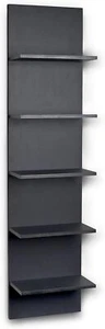 Danya B. Narrow Decorative Wall Mount Vertical Shelving Unit 5 Shelves, Black - Picture 1 of 2