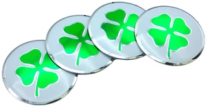 1-Set Irish Clover Leaf Wheel Center Cap Sticker Decal Auto Car Truck 56mm 2.20" - Picture 1 of 10
