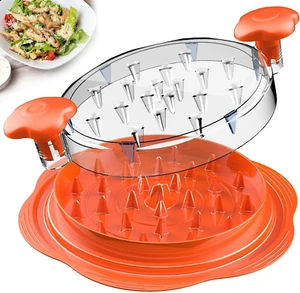 Chicken Shredder Large Chicken Breast Shredder Tool Twist with Brush&Fork, Visib - Picture 1 of 12