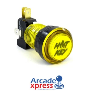 Boton Pulsador HOT KEY Arcade Yellow iluminado LED Translúcido Blanco Button - Foto 1 di 5