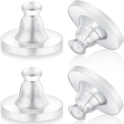 Respaldos para pendientes de goma, 100 piezas Respaldos para pendientes transparentes suaves para tachuelas, Hipoalergénicos... Foto 1 de 4