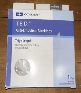 Covidien T.E.D. Compression Stockings Thigh Length M Medium Regular 18mm - Picture 1 of 4
